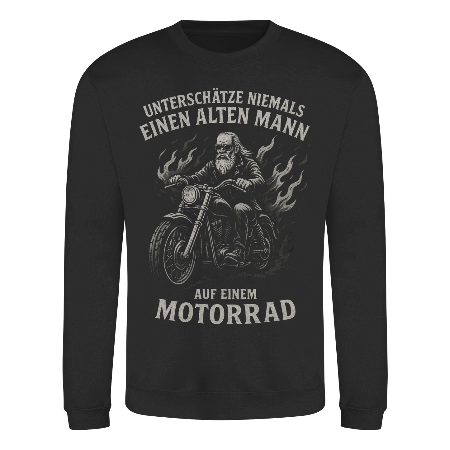 Alter Mann mit Motorrad - Sweatshirt