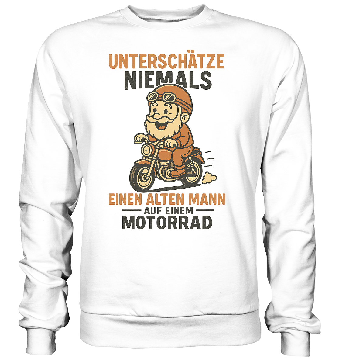 Alter Mann auf einem Motorrad - Sweatshirt