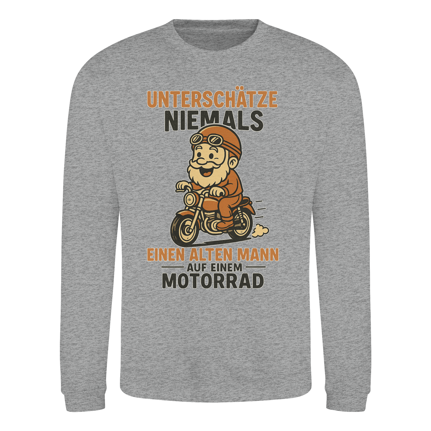 Alter Mann auf einem Motorrad - Sweatshirt