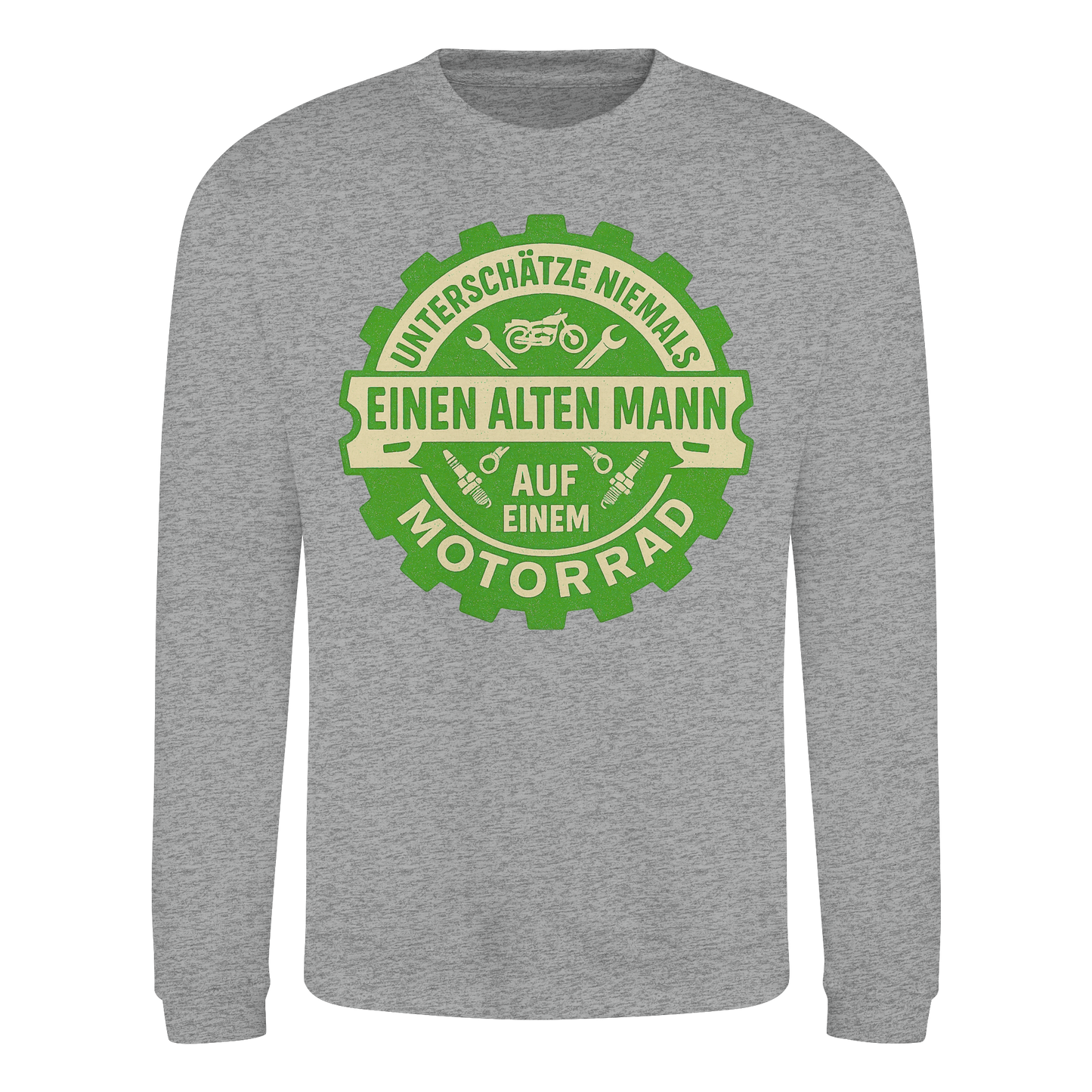 Alter Mann auf einem Motorrad - Sweatshirt