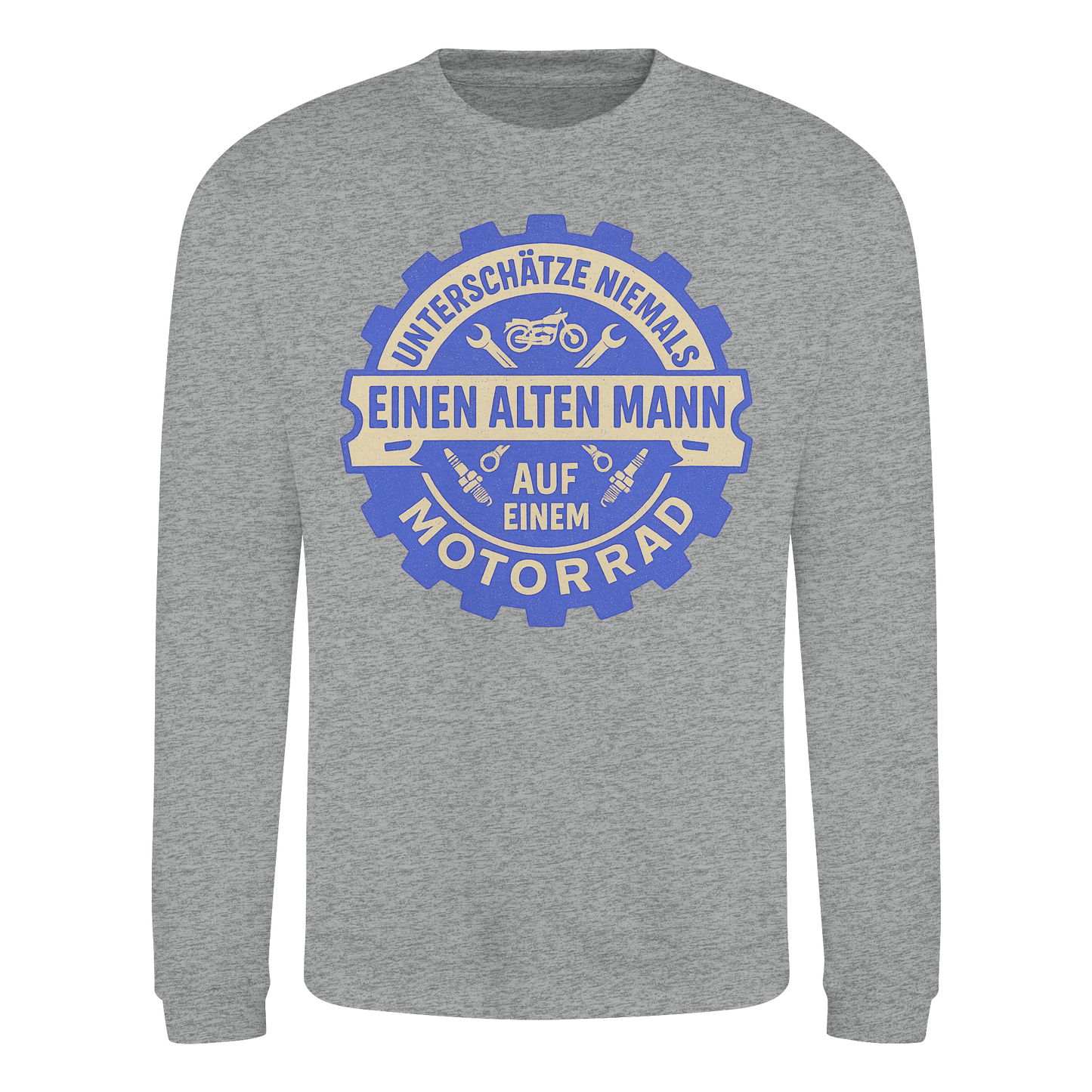 Alter Mann auf einem Motorrad - Zahnrad - Sweatshirt