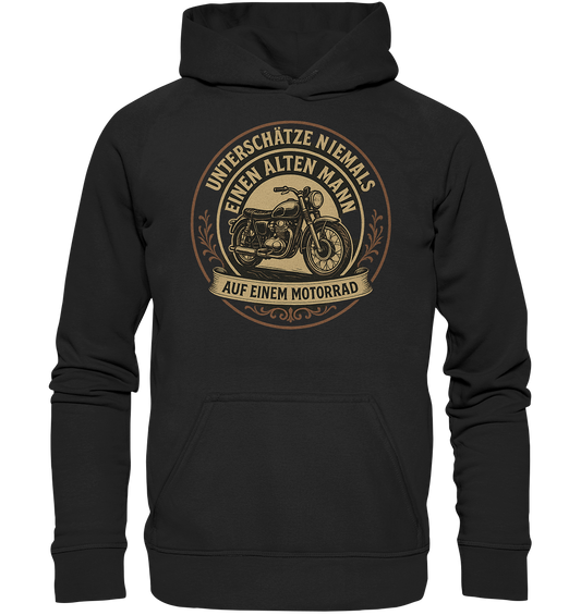 Unterschätze niemals einen alten Mann auf einem Motorrad - Hoodie / Kapuzenpullover