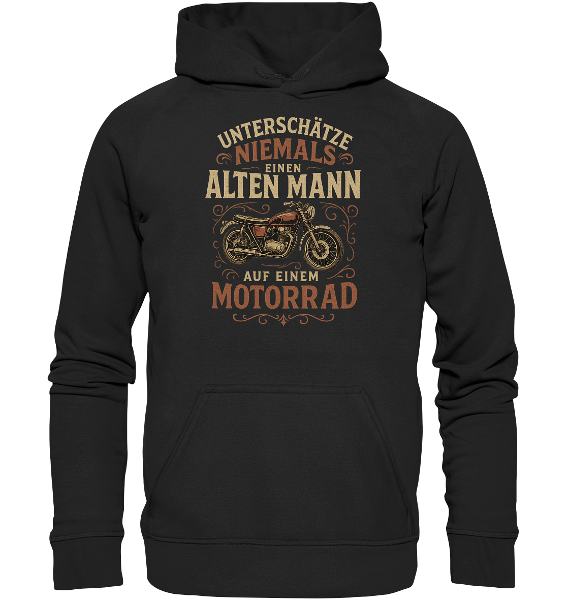 Alter Mann auf Motorrad - Hoodie / Kapuzenpullover