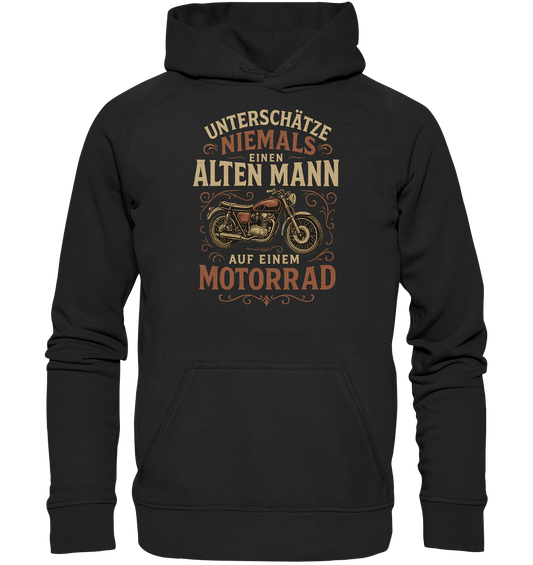 Alter Mann auf Motorrad - Hoodie / Kapuzenpullover