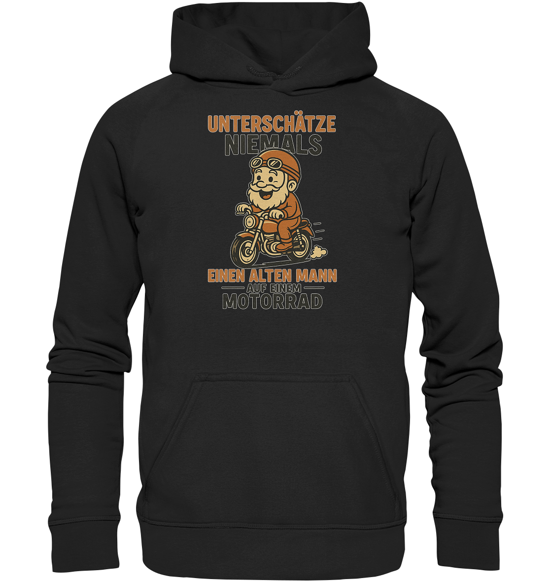 Alter Mann auf einem Motorrad - Hoodie / Kapuzenpullover