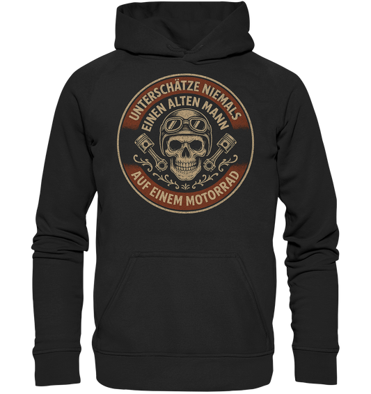 Unterschätze niemals einen alten Mann auf einem Motorrad - Hoodie / Kapuzenpullover