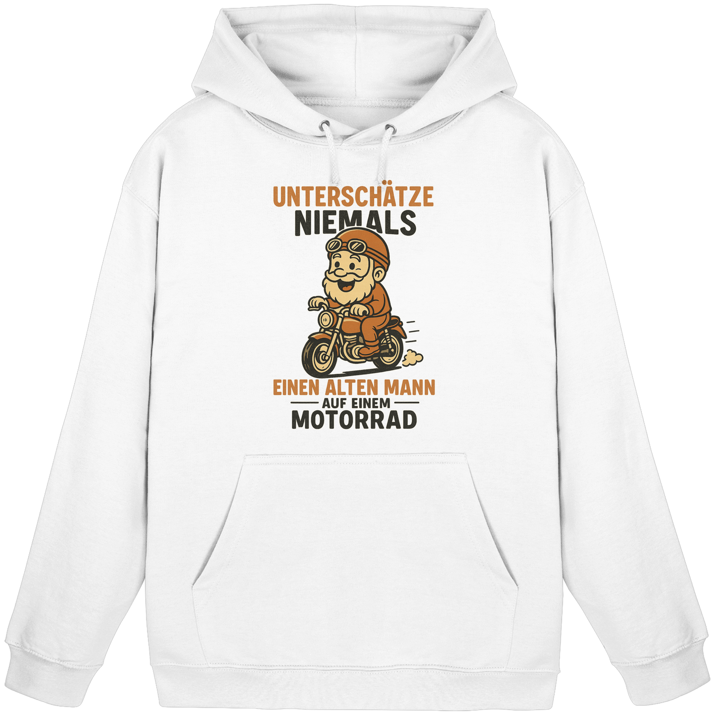 Alter Mann auf einem Motorrad - Hoodie / Kapuzenpullover