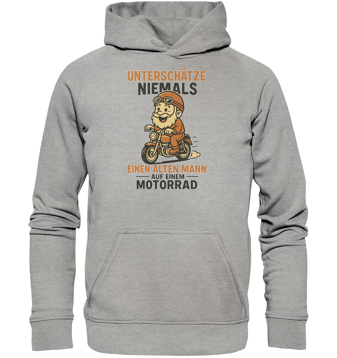 Alter Mann auf einem Motorrad - Hoodie / Kapuzenpullover