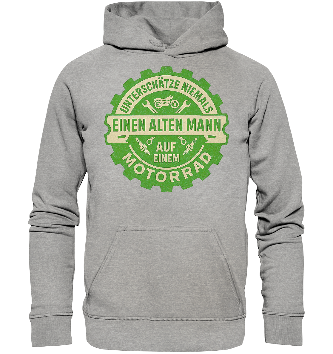 Alter Mann auf einem Motorrad - Hoodie / Kapuzenpullover