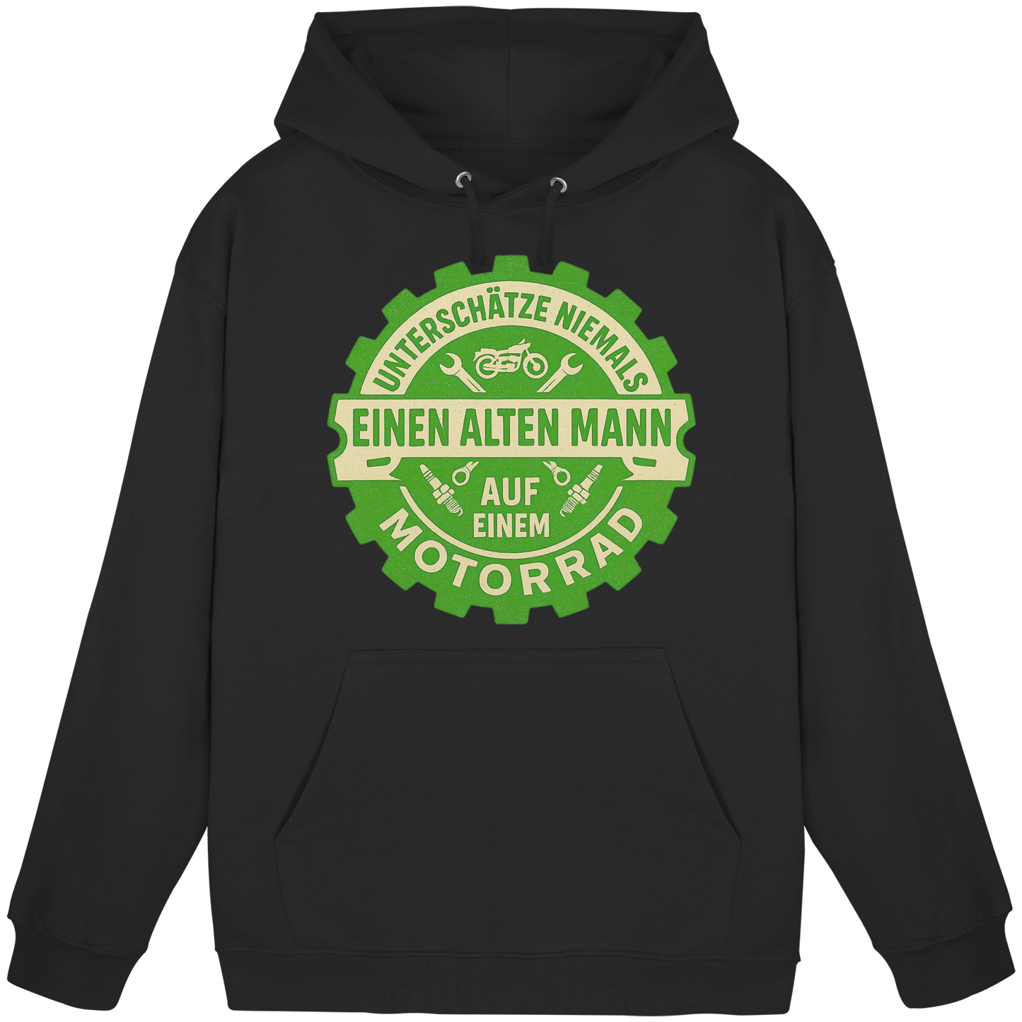 Alter Mann auf einem Motorrad - Hoodie / Kapuzenpullover