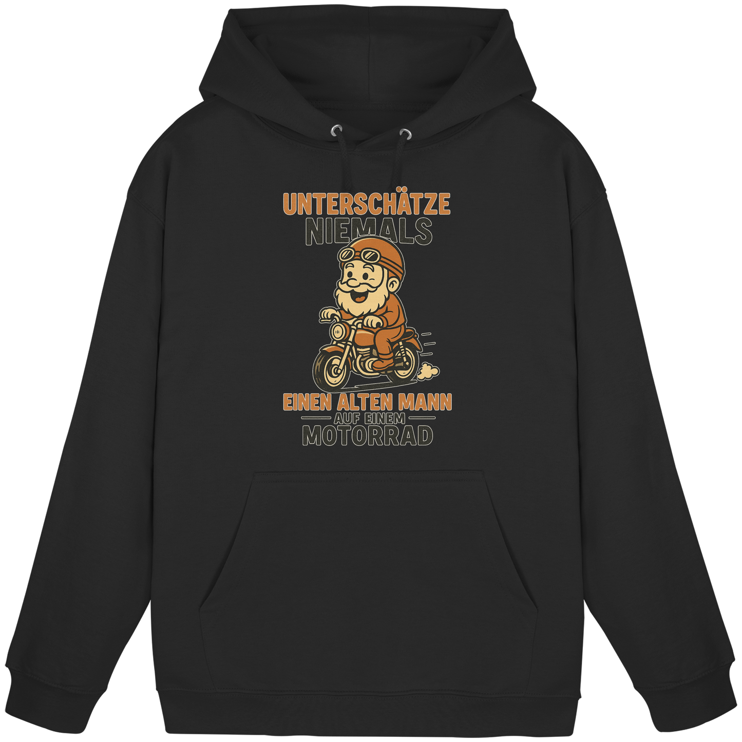 Alter Mann auf einem Motorrad - Hoodie / Kapuzenpullover