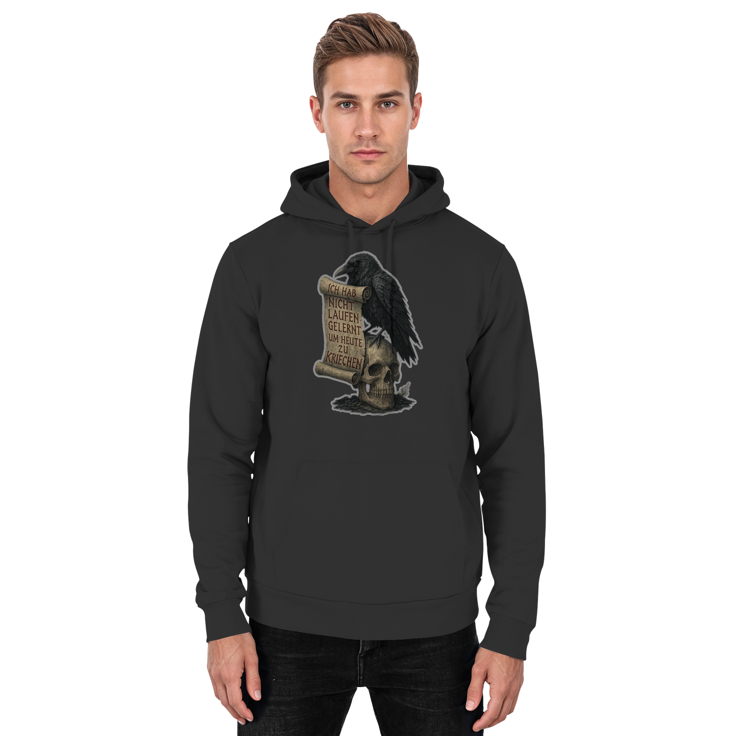 Ich habe nicht laufen gelernt um heute zu kriechen (black) - Hoodie / Kapuzenpullover