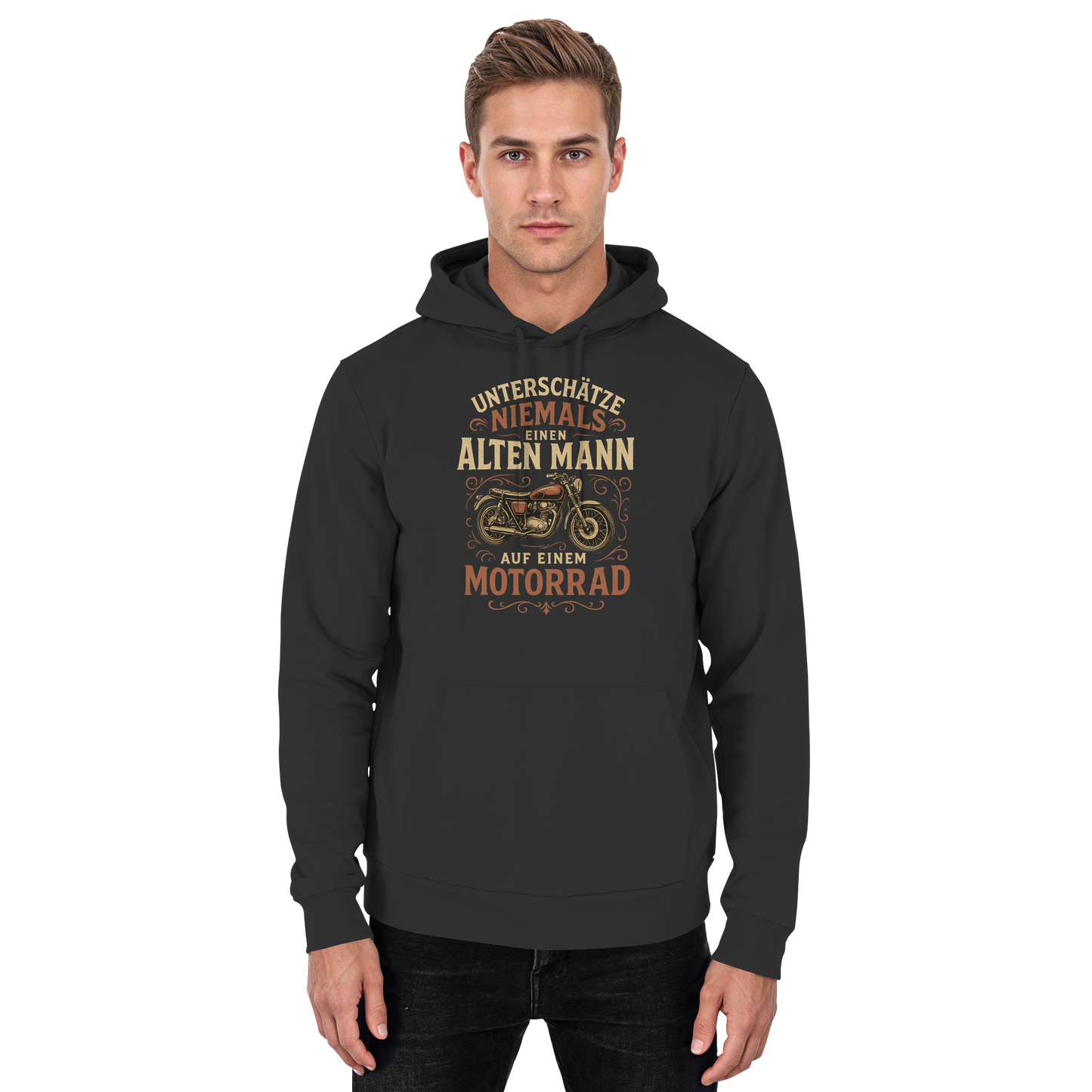 Alter Mann auf Motorrad - Hoodie / Kapuzenpullover