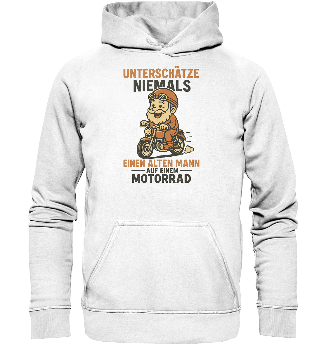Alter Mann auf einem Motorrad - Hoodie / Kapuzenpullover