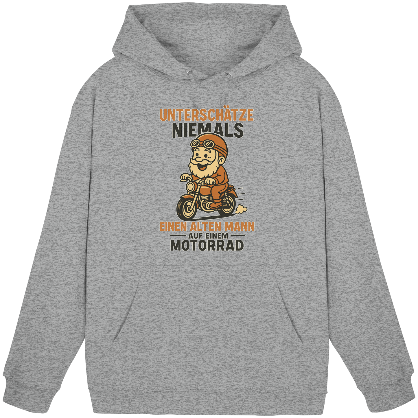 Alter Mann auf einem Motorrad - Hoodie / Kapuzenpullover