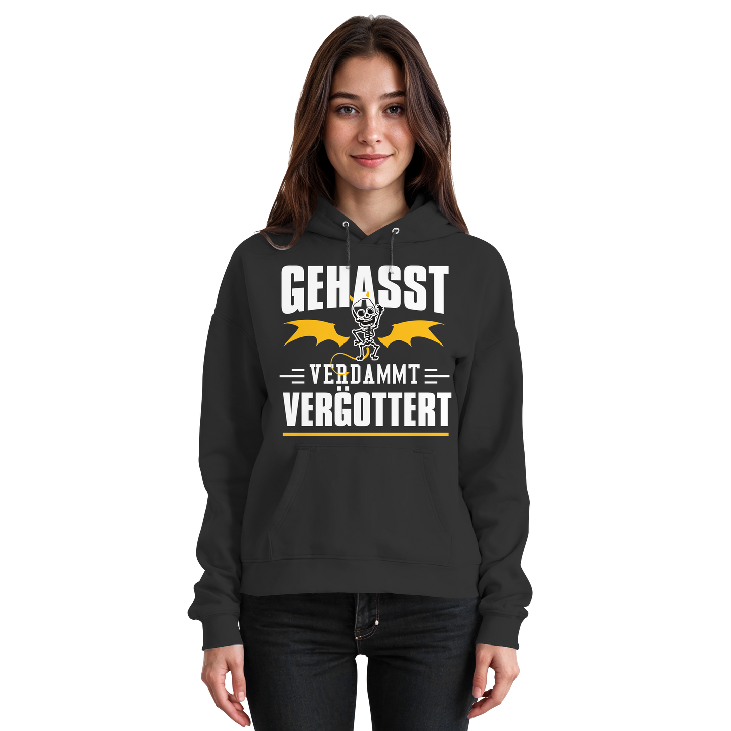 Gehasst Verdammt Vergöttert - Skelett mit Flügeln - Hoodie / Kapuzenpullover
