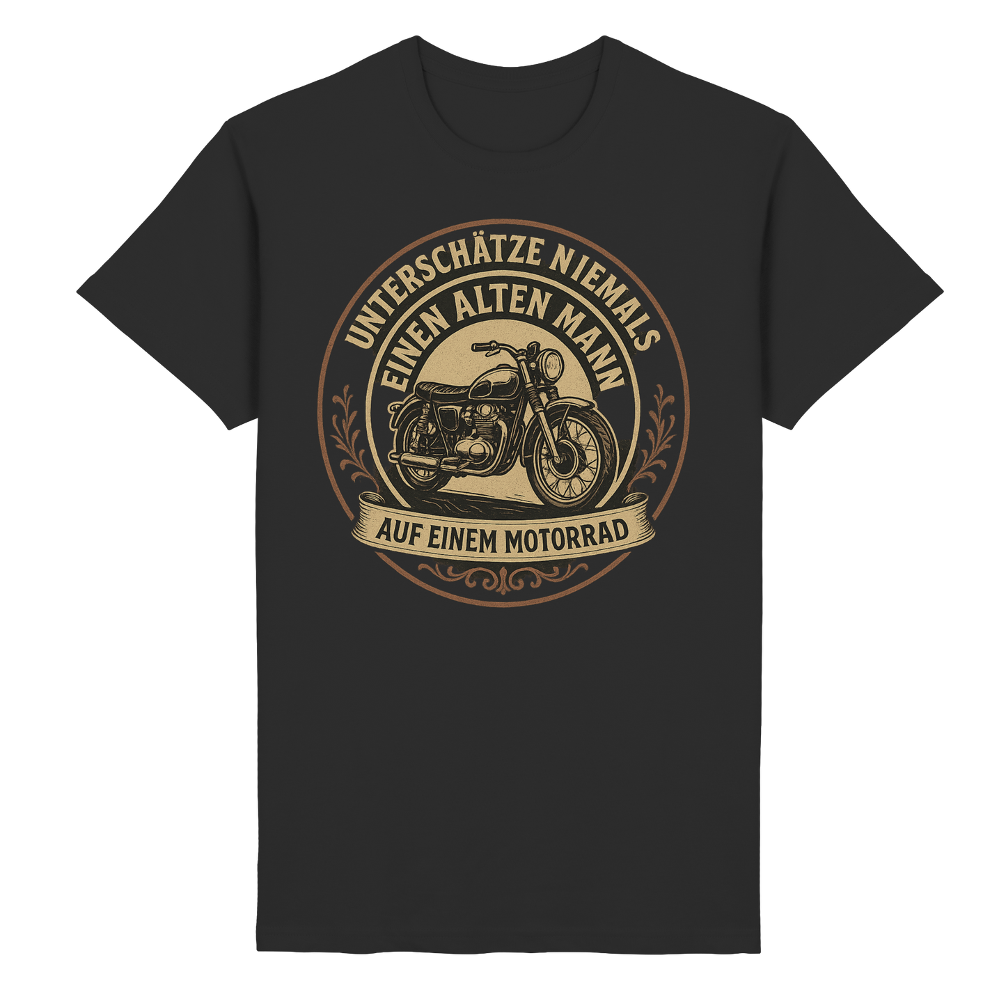 Unterschätze niemals einen alten Mann auf einem Motorrad - T-Shirt