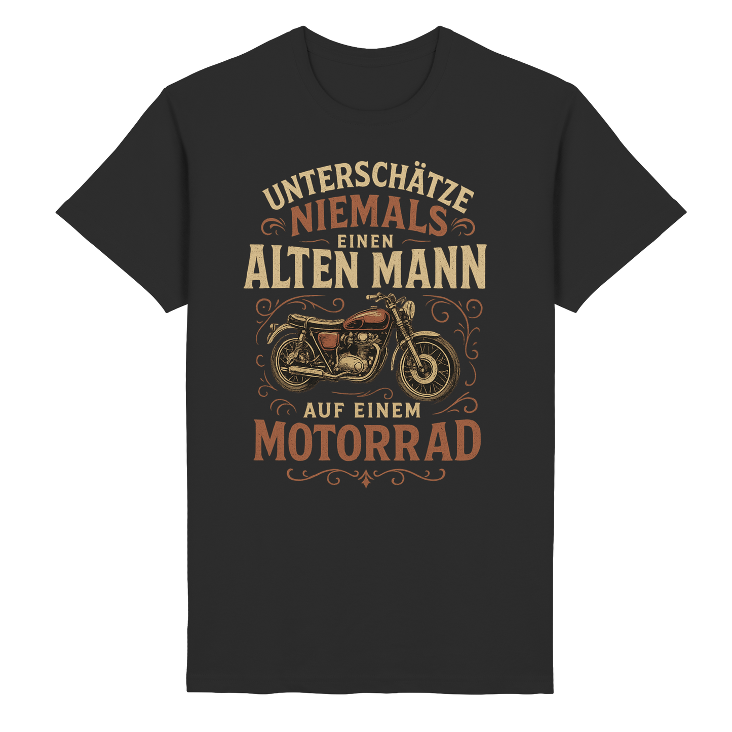 Alter Mann auf Motorrad - T-Shirt