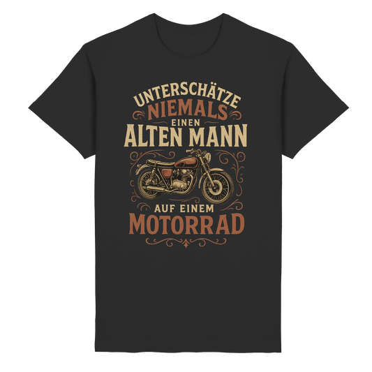 Alter Mann auf Motorrad - T-Shirt