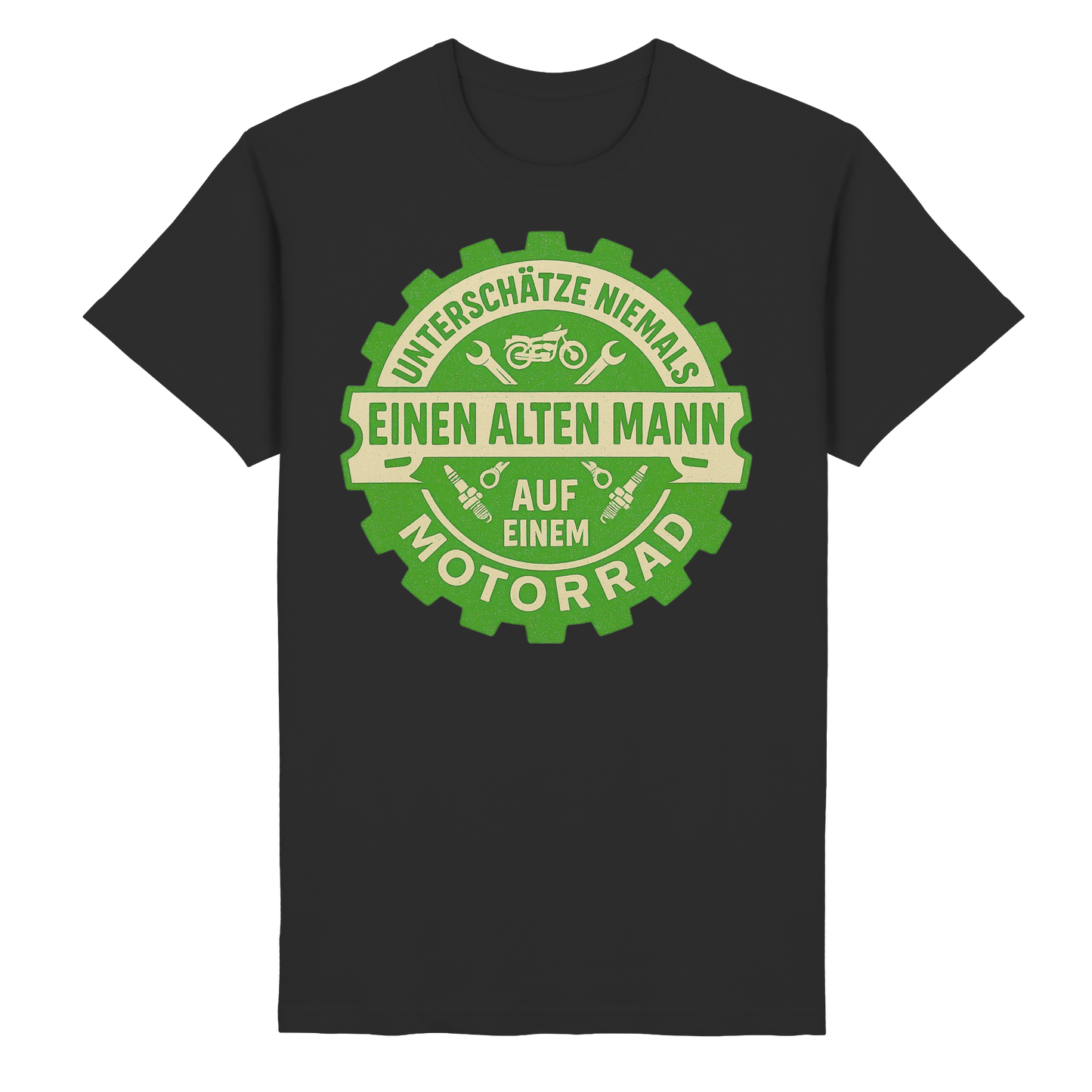 Alter Mann auf einem Motorrad - T-Shirt