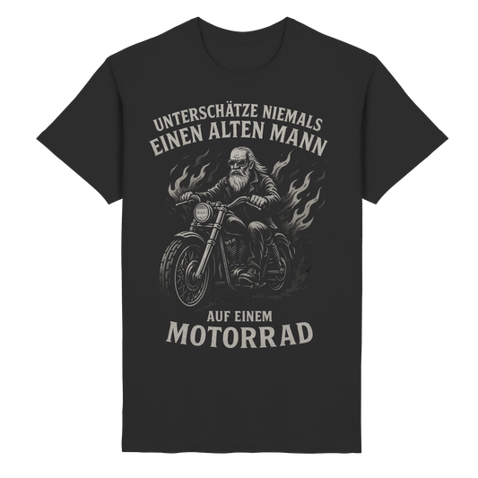 Alter Mann mit Motorrad - T-Shirt
