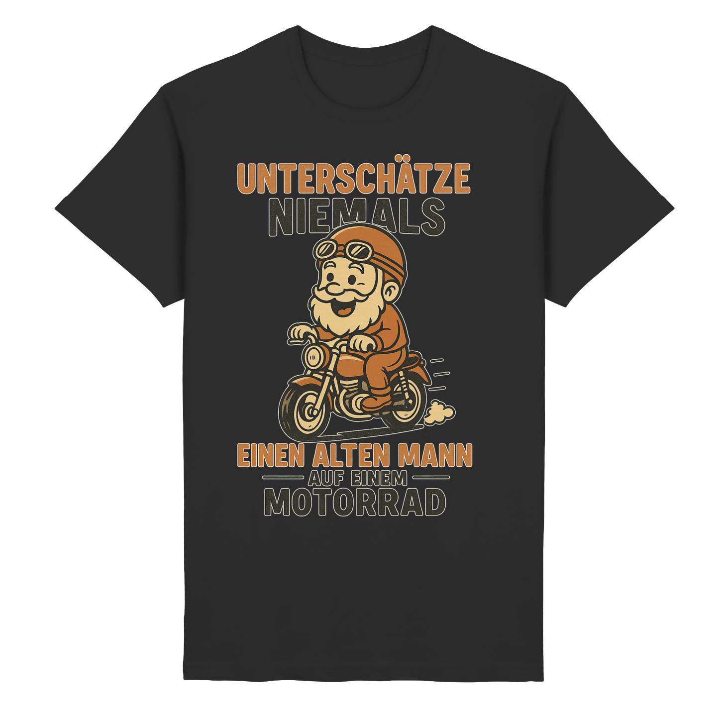 Alter Mann auf einem Motorrad - T-Shirt