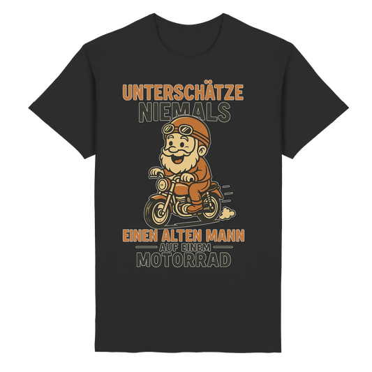 Alter Mann auf einem Motorrad - T-Shirt