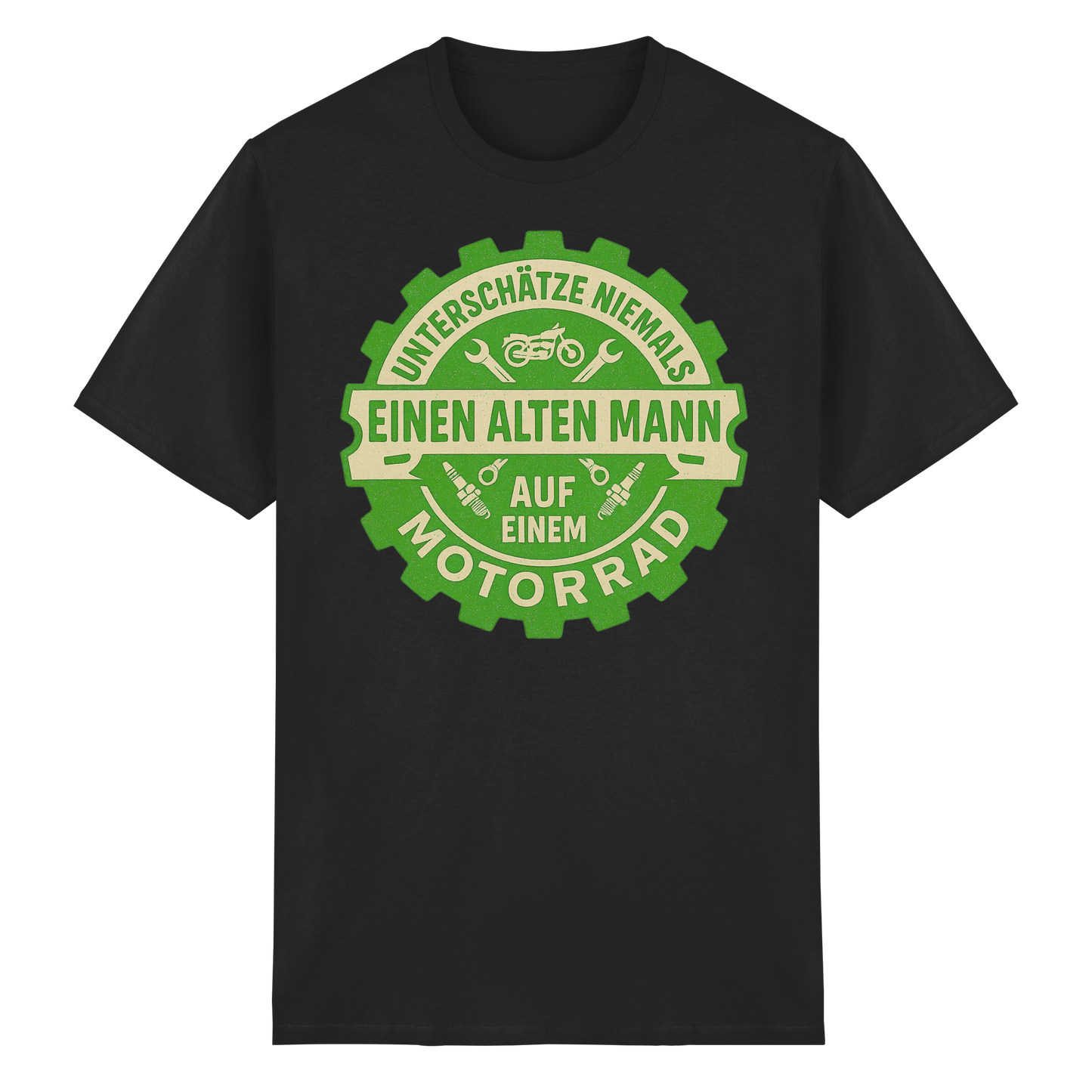 Alter Mann auf einem Motorrad - T-Shirt