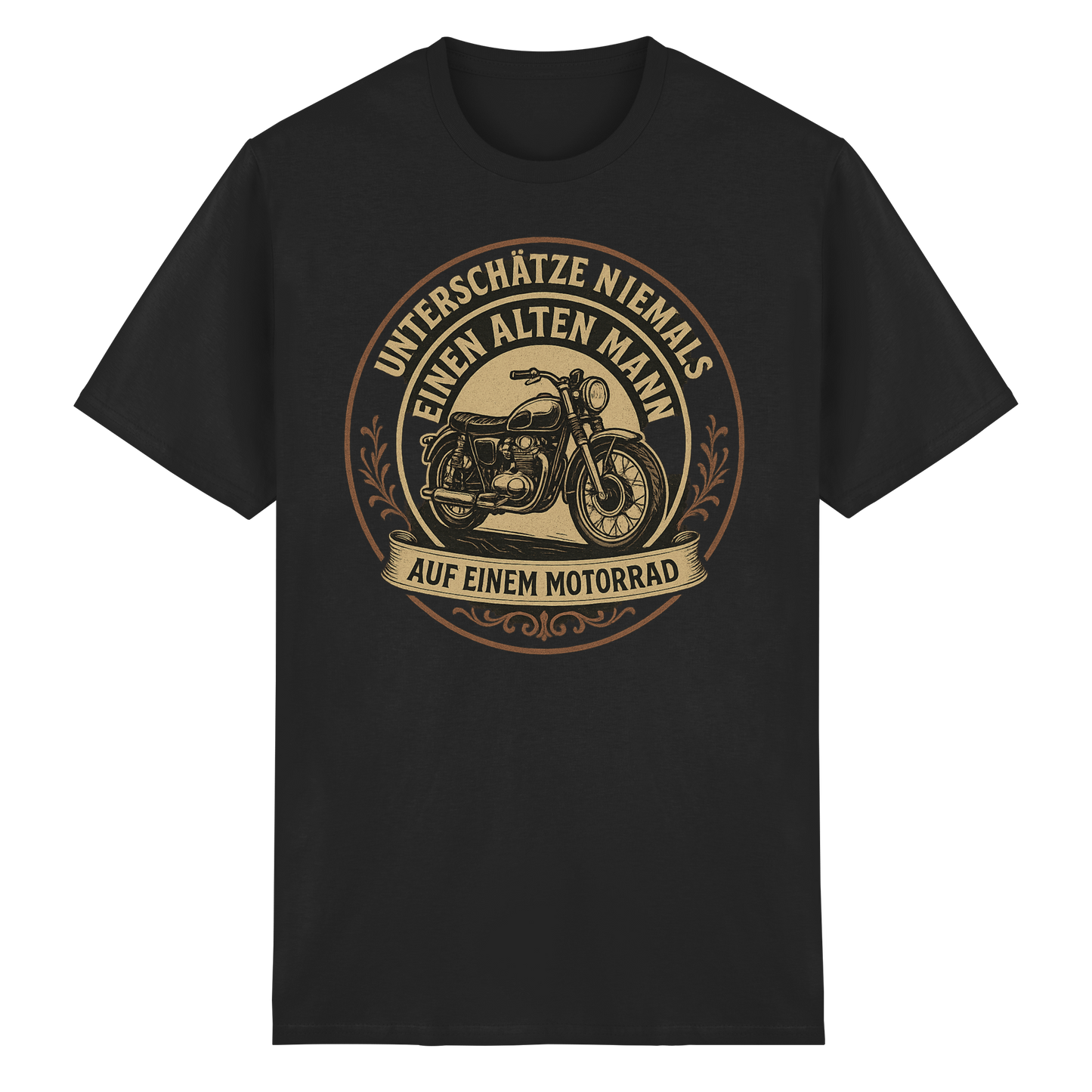 Unterschätze niemals einen alten Mann auf einem Motorrad - T-Shirt