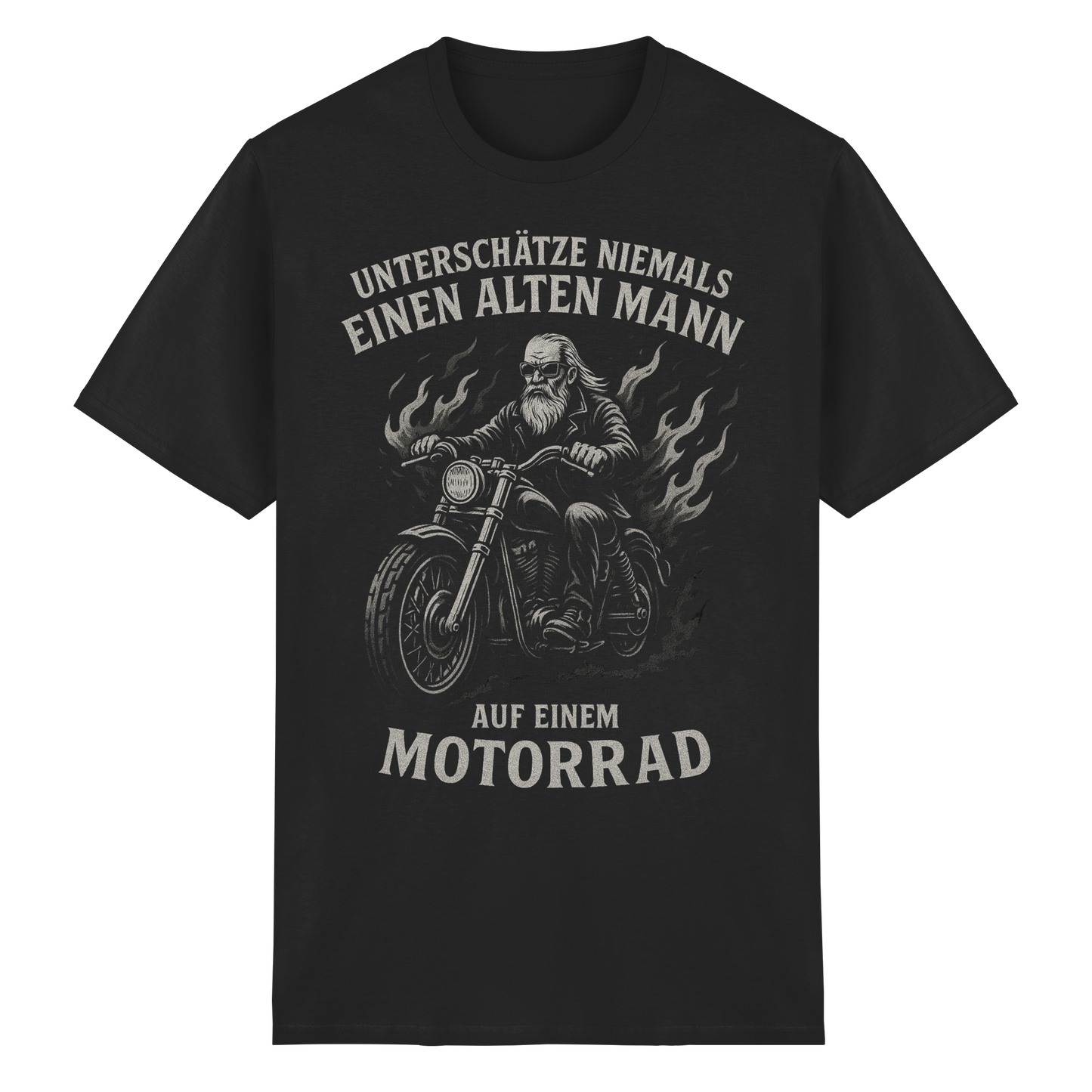 Alter Mann mit Motorrad - T-Shirt