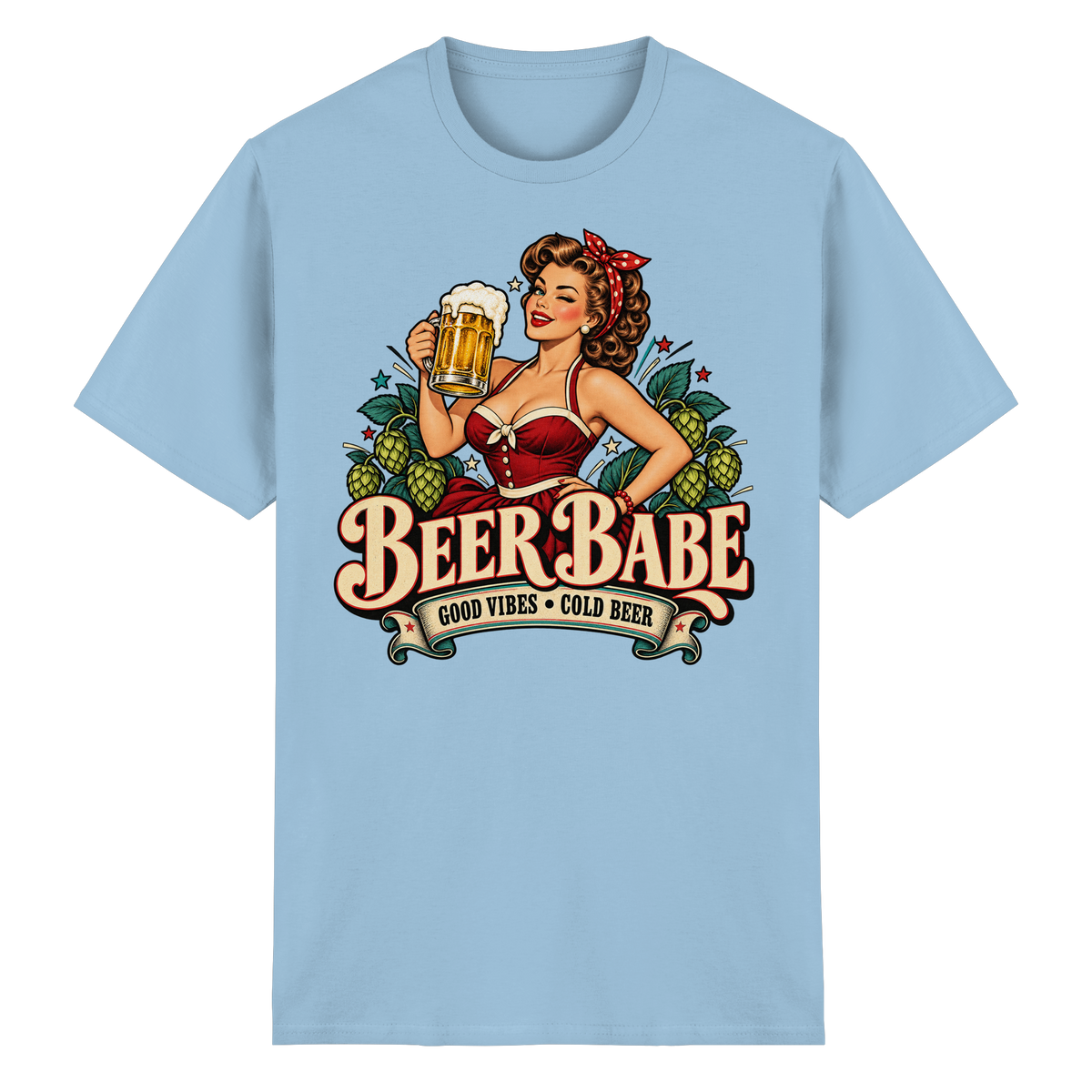 Beer Babe - Good Vibes, Cold Beer - T-Shirt