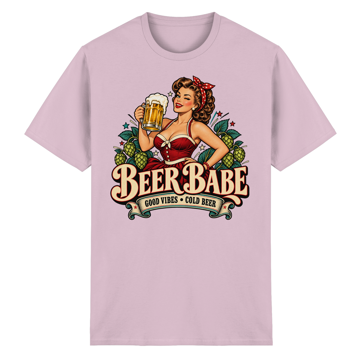 Beer Babe - Good Vibes, Cold Beer - T-Shirt