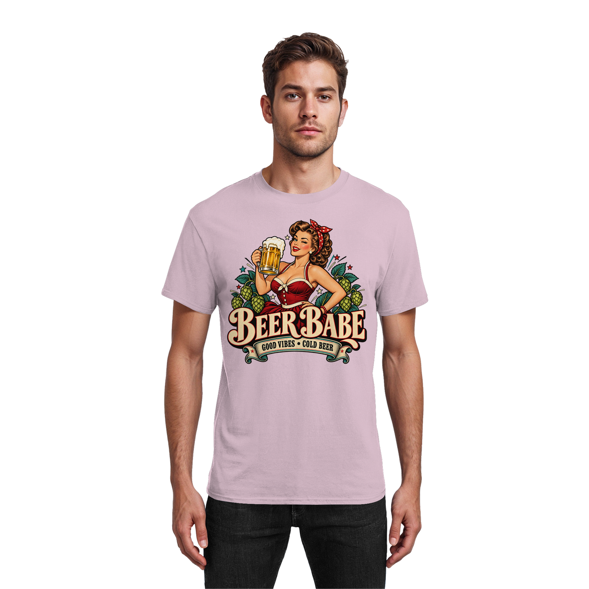 Beer Babe - Good Vibes, Cold Beer - T-Shirt