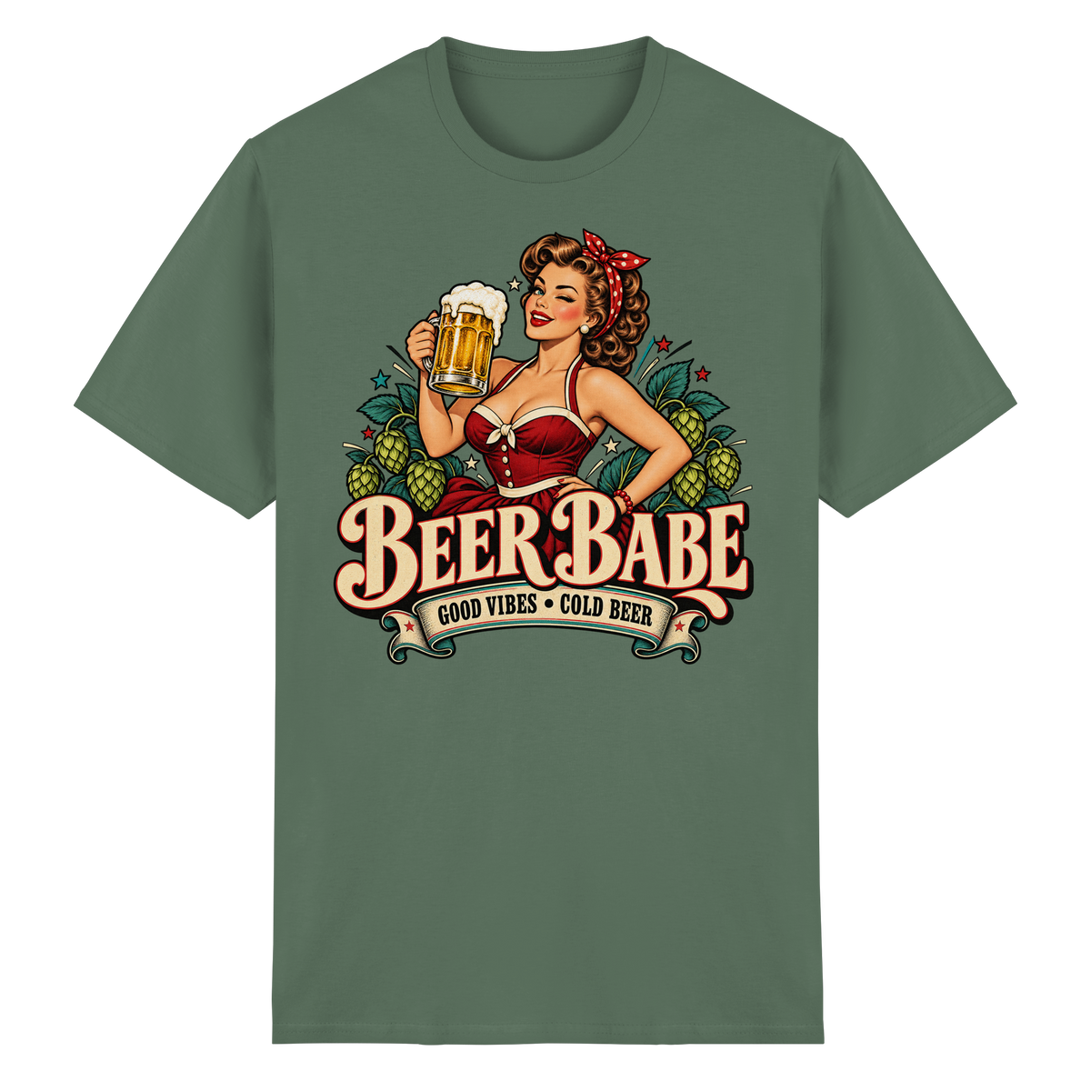 Beer Babe - Good Vibes, Cold Beer - T-Shirt