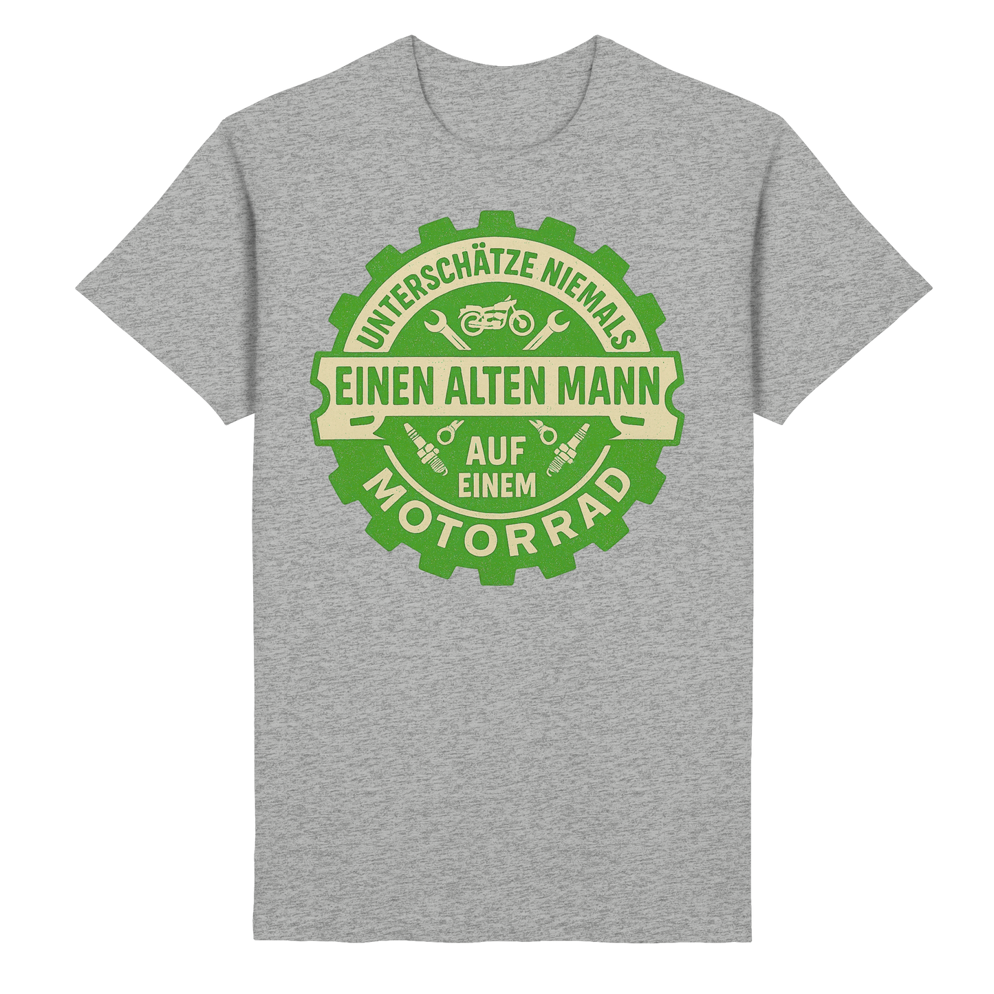 Alter Mann auf einem Motorrad - T-Shirt