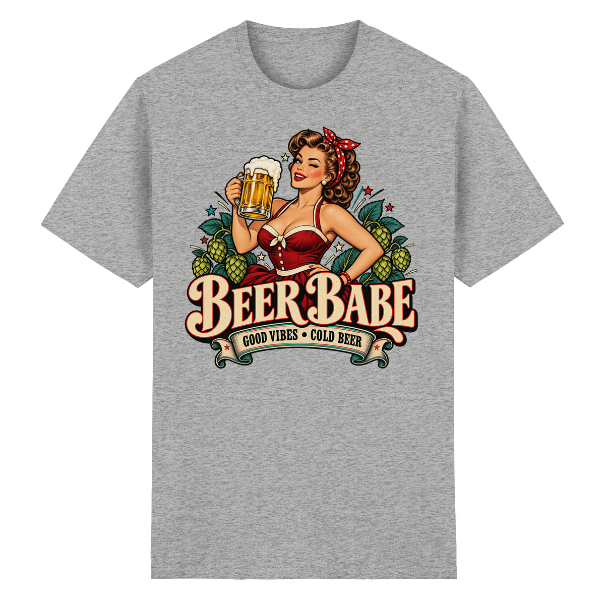 Beer Babe - Good Vibes, Cold Beer - T-Shirt