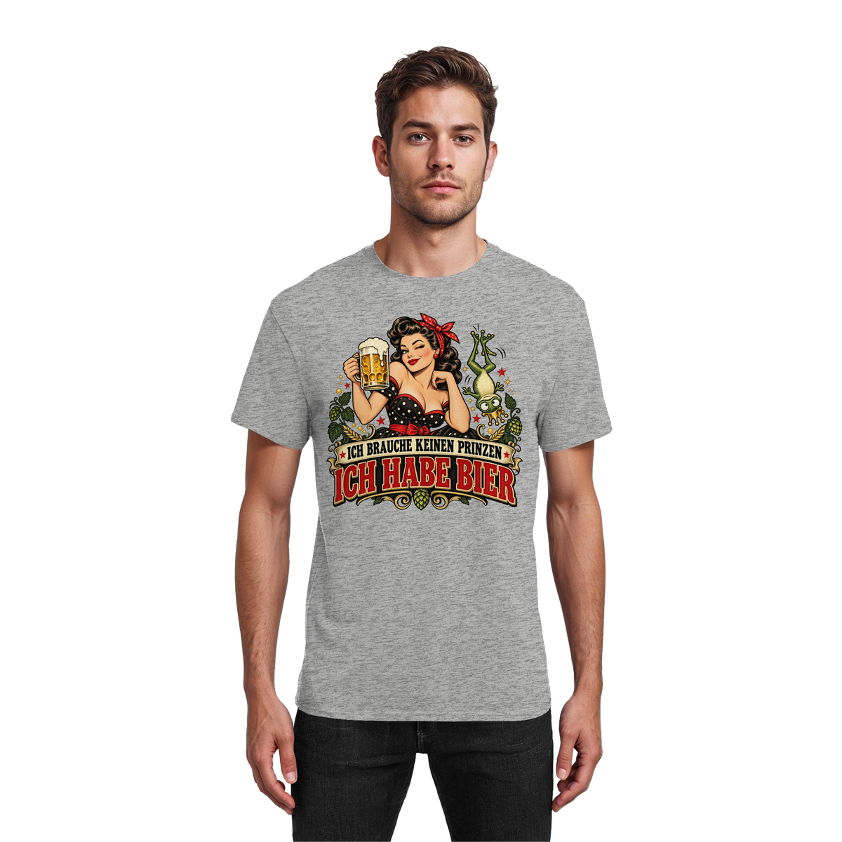Ich brauche keinen Prinzen - Ich habe Bier - T-Shirt