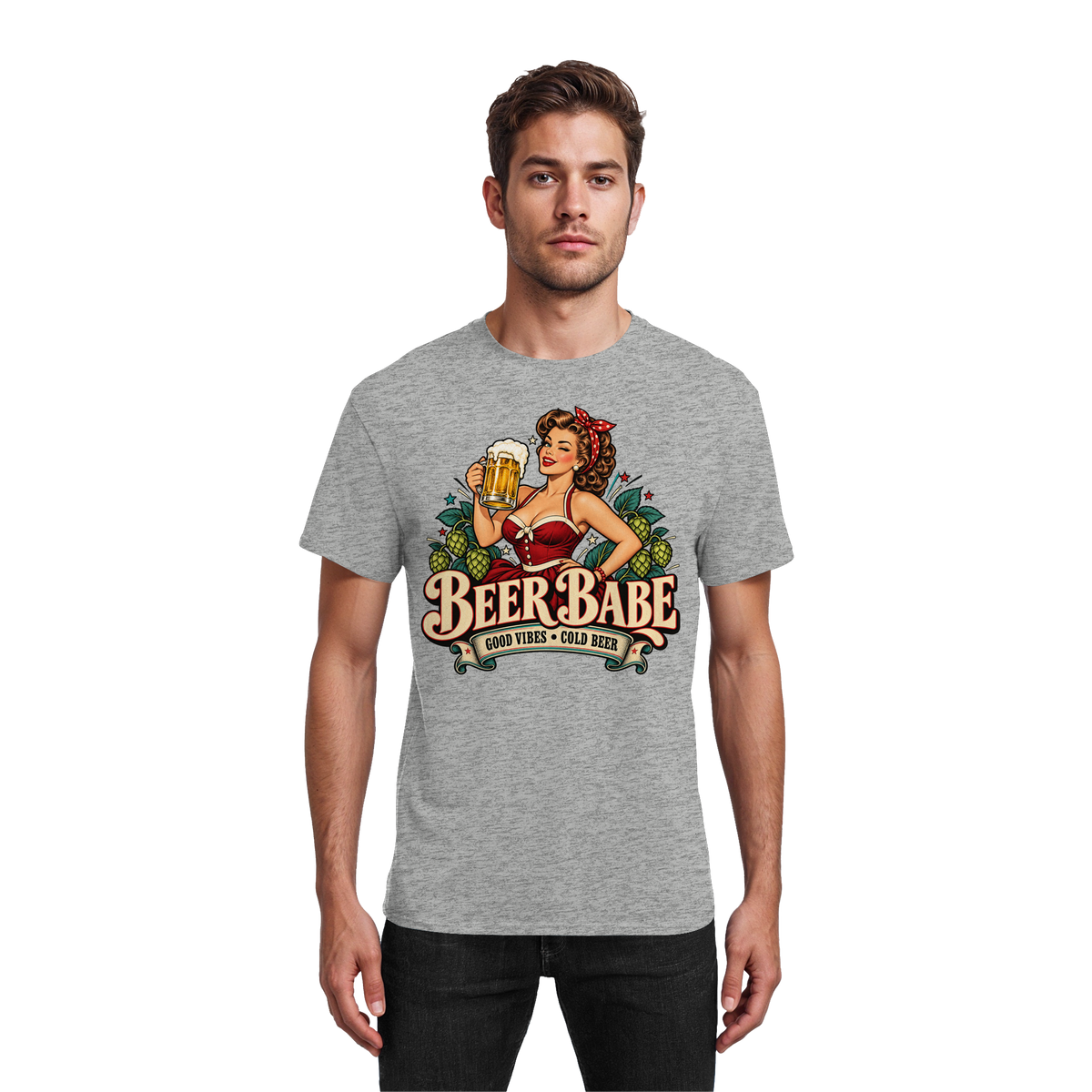 Beer Babe - Good Vibes, Cold Beer - T-Shirt