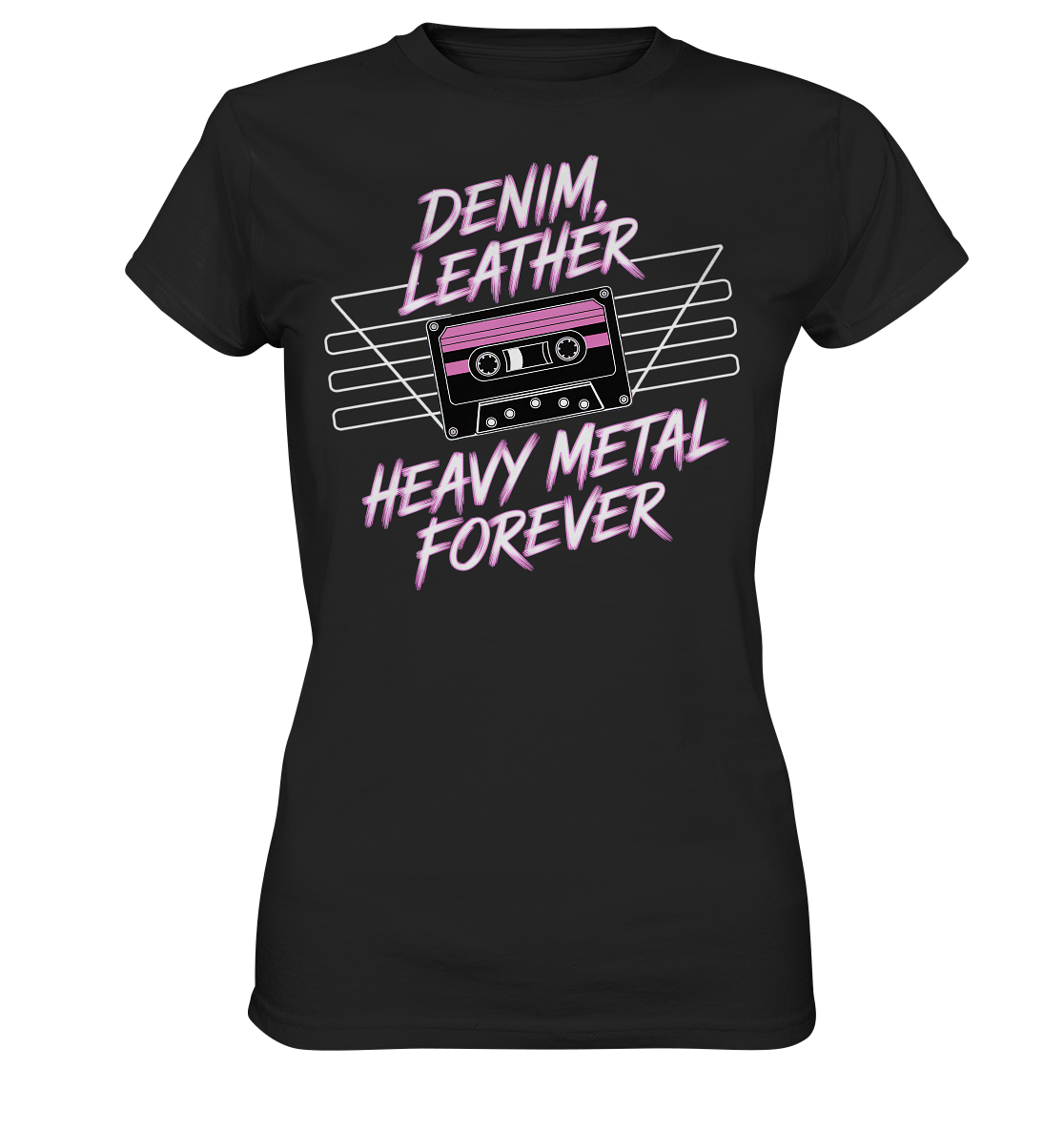 Denim, Leather, Heavy Metal Forever - Damen T-Shirt