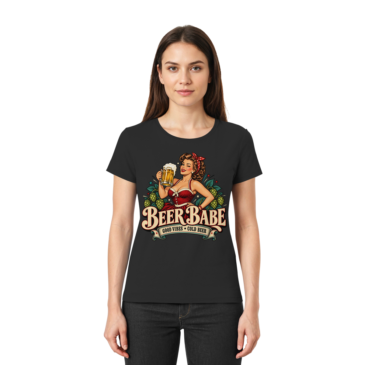 Beer Babe - Good Vibes, Cold Beer - Damen T-Shirt