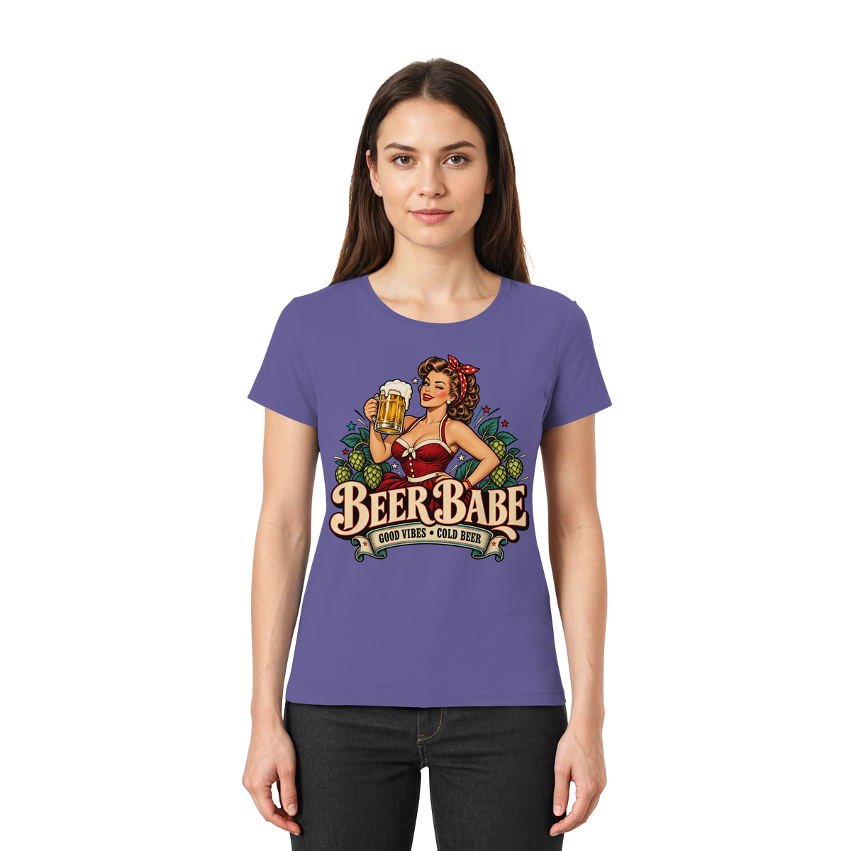 Beer Babe - Good Vibes, Cold Beer - Damen T-Shirt