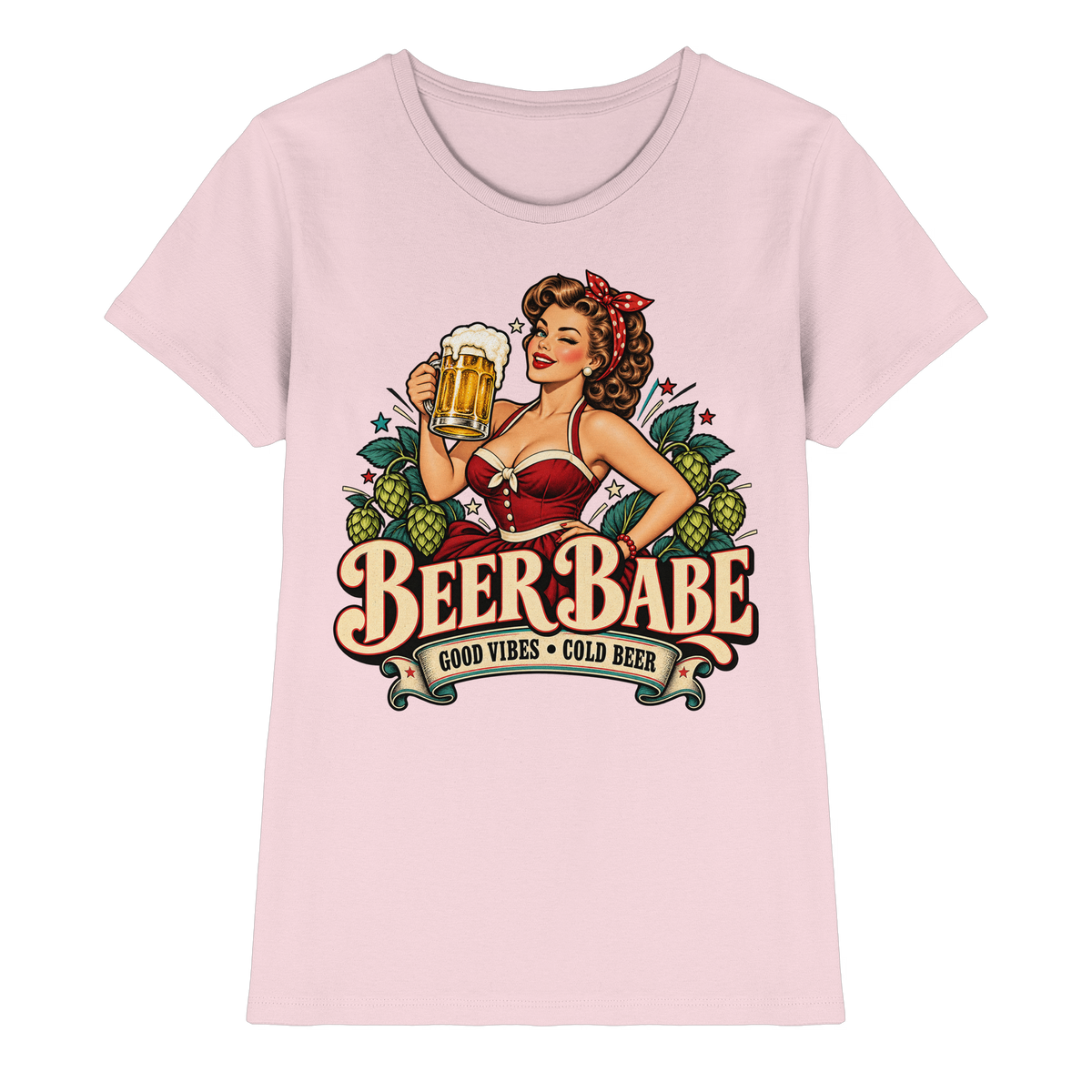 Beer Babe - Good Vibes, Cold Beer - Damen T-Shirt