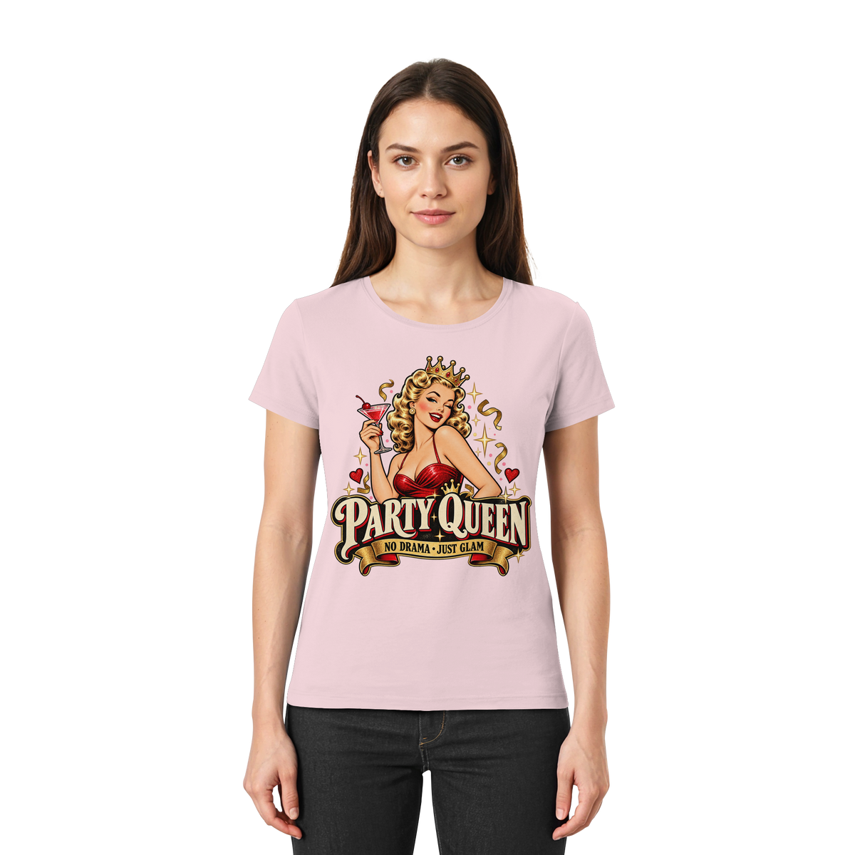 PARTY QUEEN - No Drama, just Glam - Damen T-Shirt