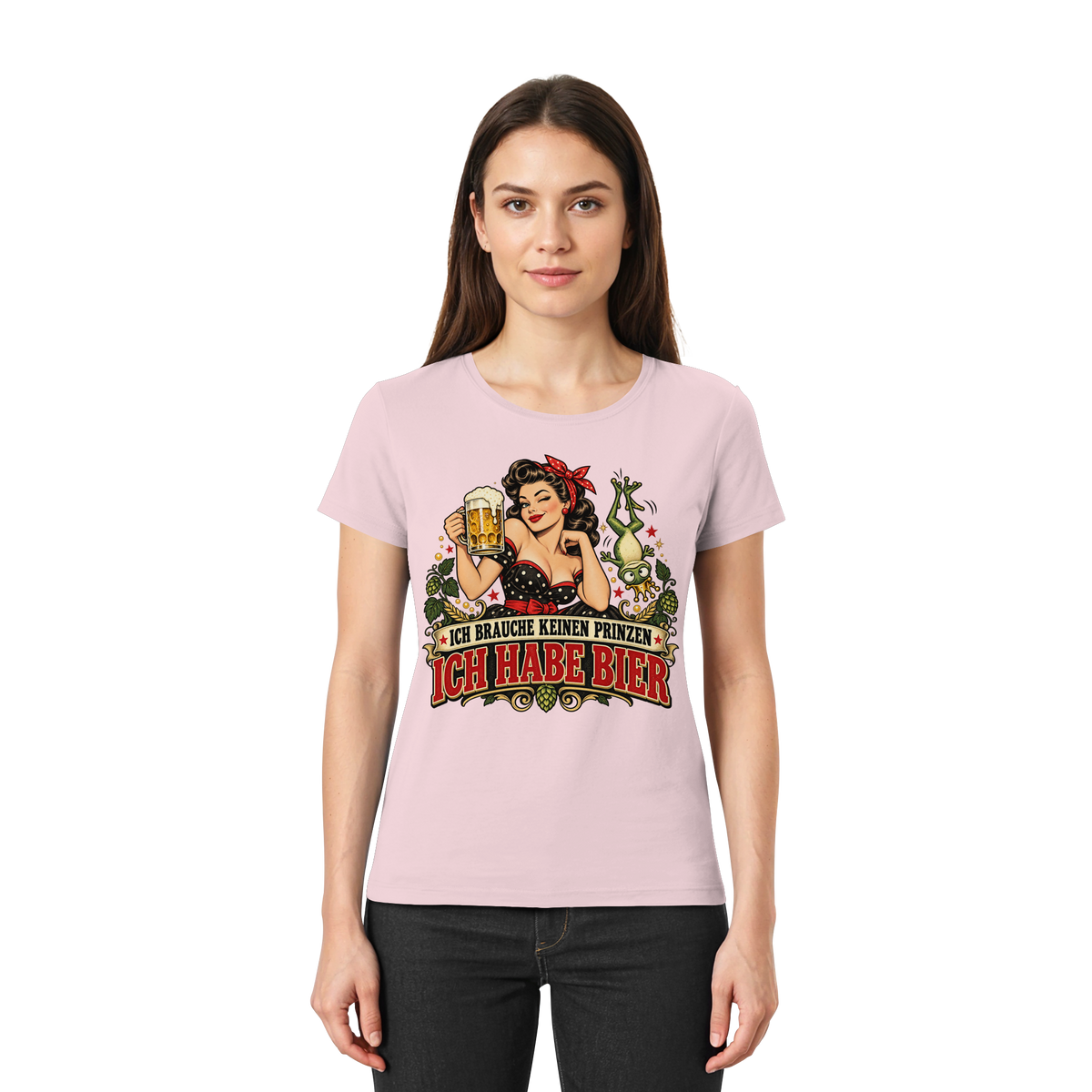 Ich brauche keinen Prinzen - Ich habe Bier - Damen T-Shirt