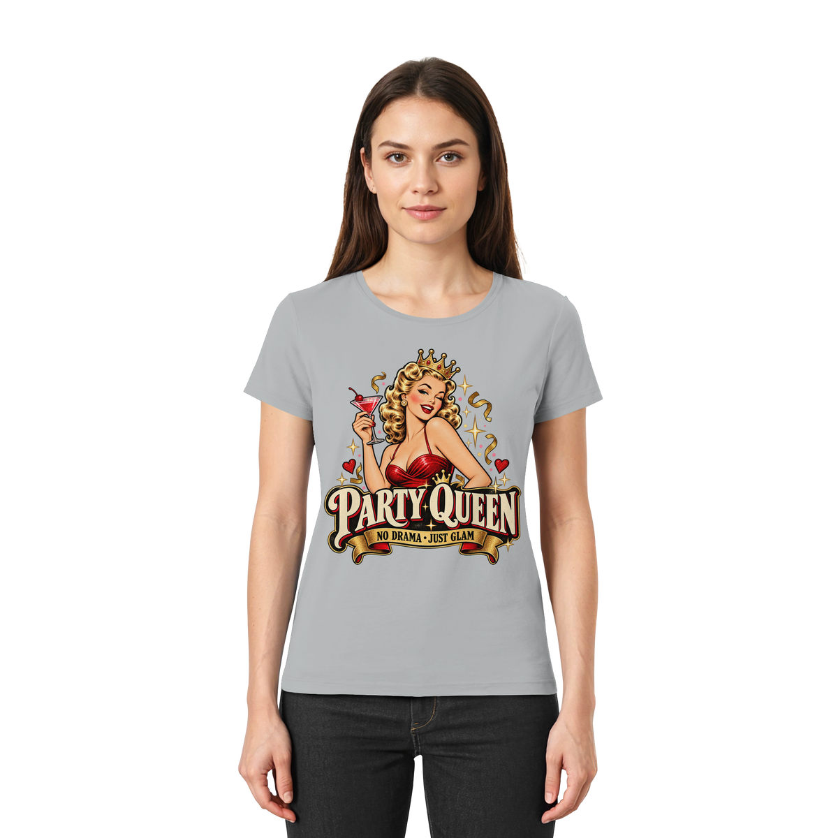 PARTY QUEEN - No Drama, just Glam - Damen T-Shirt