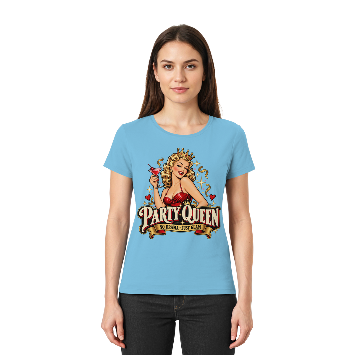 PARTY QUEEN - No Drama, just Glam - Damen T-Shirt