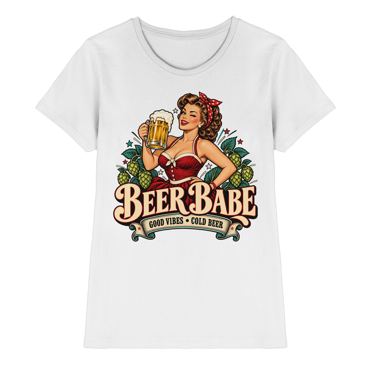 Beer Babe - Good Vibes, Cold Beer - Damen T-Shirt