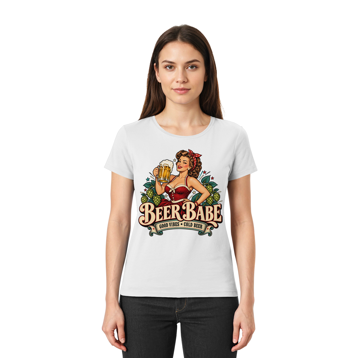 Beer Babe - Good Vibes, Cold Beer - Damen T-Shirt