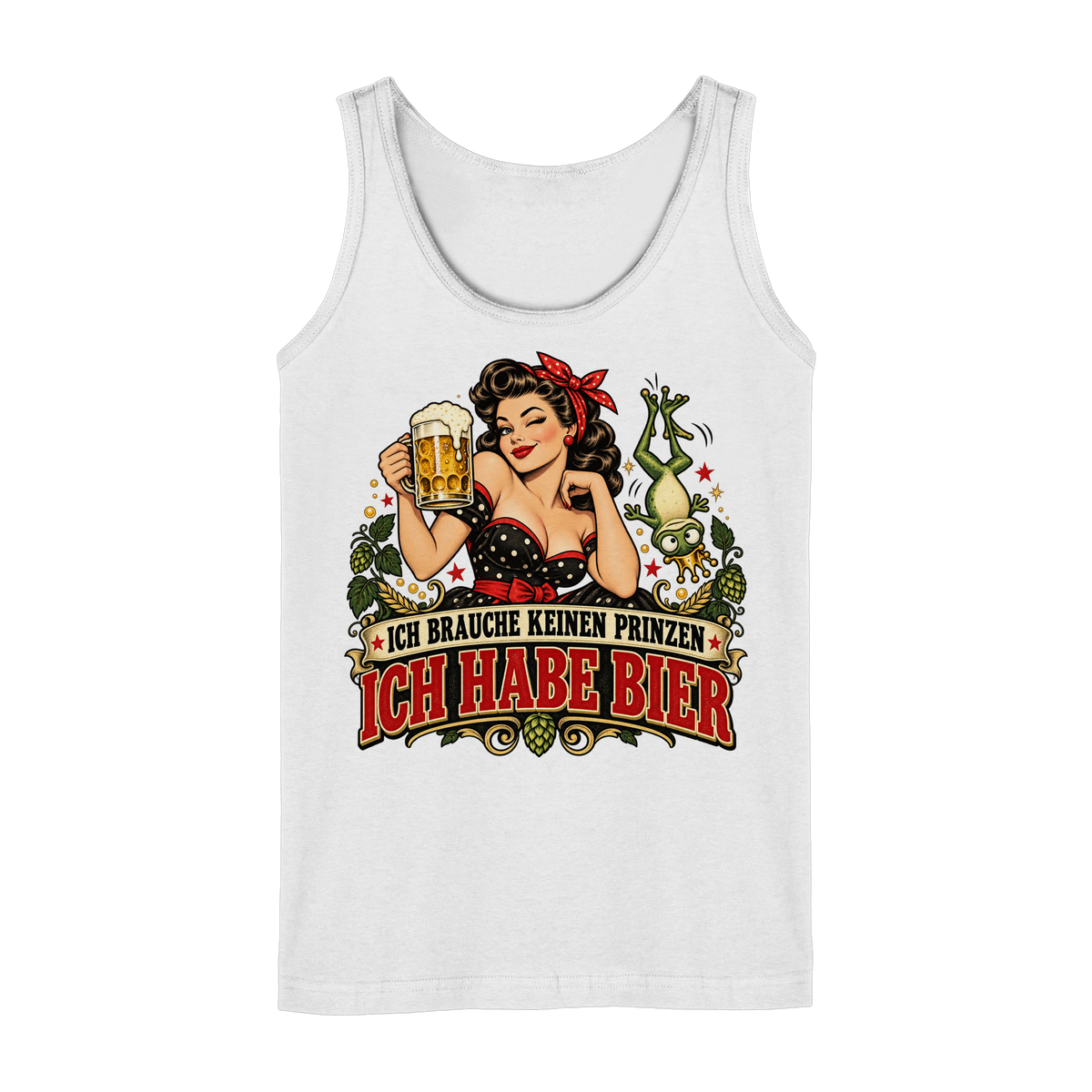 Ich brauche keinen Prinzen - Ich habe Bier - Damen Tank-Top Shirt