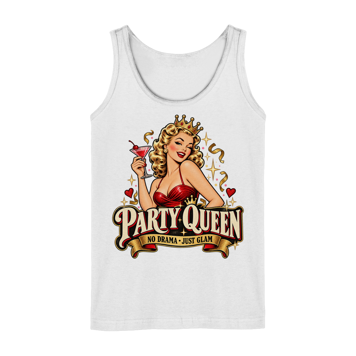 PARTY QUEEN - No Drama, just Glam - Damen Tank-Top Shirt